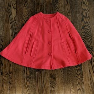 🎁 GapKids Coral Red Pea Coat Poncho/Cape (L/10))